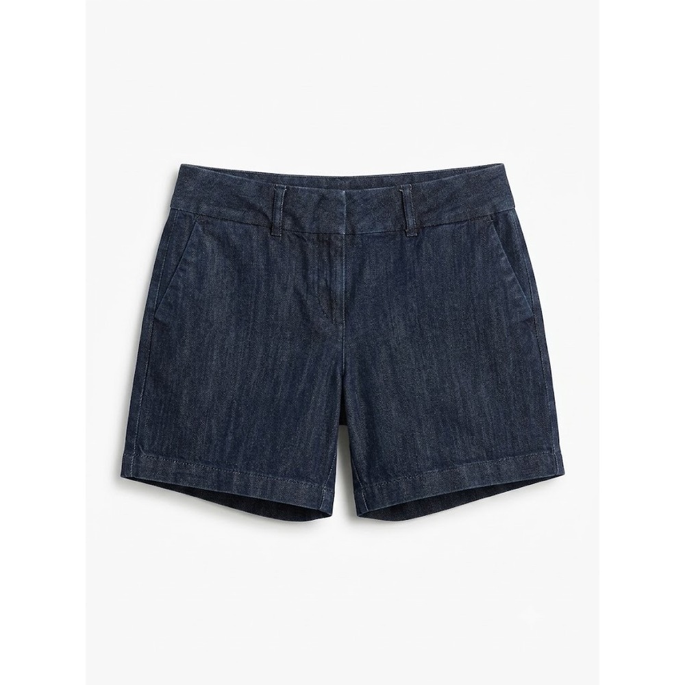 100% Cotton LOFT Womens Size 2 Dark Indigo Denim Shorts Mid Rise‎